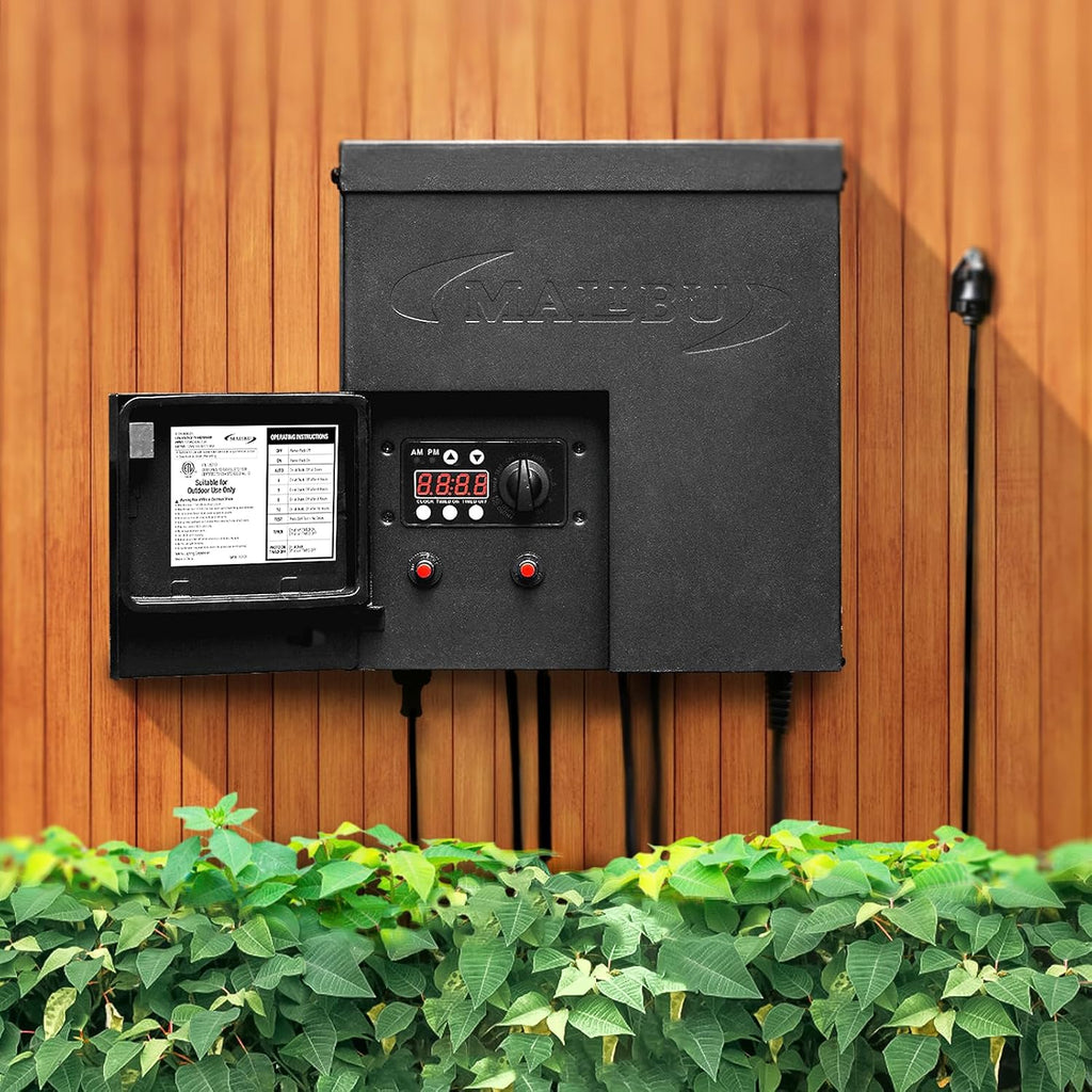 Malibu 600W Low Voltage Transformer Outdoor Landscape Lighting Transformer 120V AC to 12V AC with Sensor and Weather Shield for Garden LED Lighting, Spotlight, Pathway Light, ETL Listed