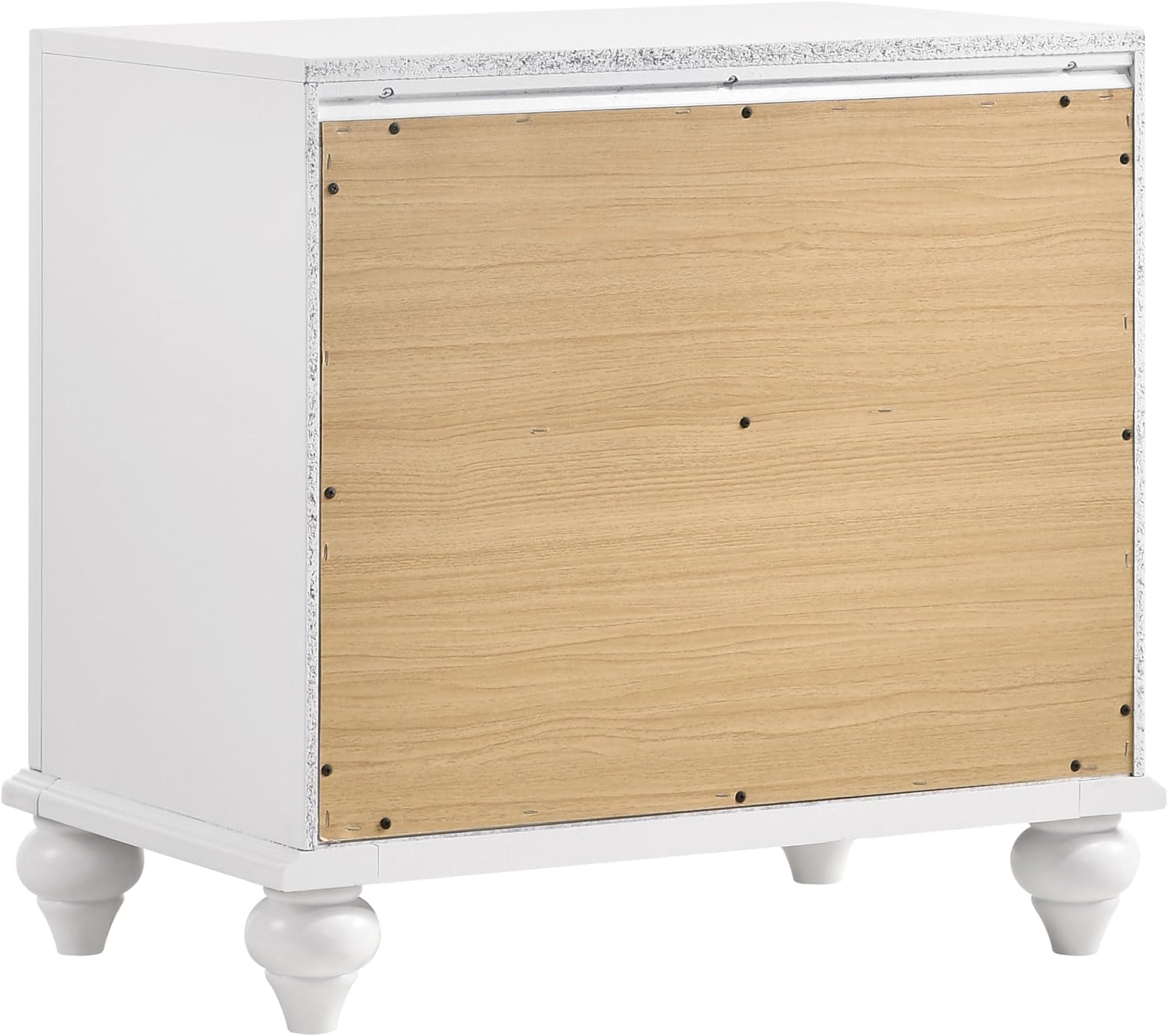Coaster Home Furnishings Barzini Modern Classic 5-Piece Bedroom Set Leatherette Upholstered California King Size Panel Bed Frame 56-inch Headboard White 205891KW-S5