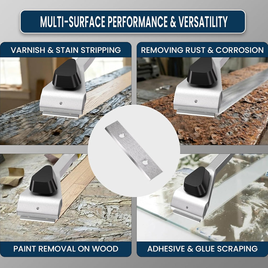 LU&MN Carbide Scraper Replacement Blades, 2.38' / 60×12×1.5mm Double-Edged Reversible Blades, Fits Most Handheld Paint, Glue& Grout Scrapers, 100Pieces