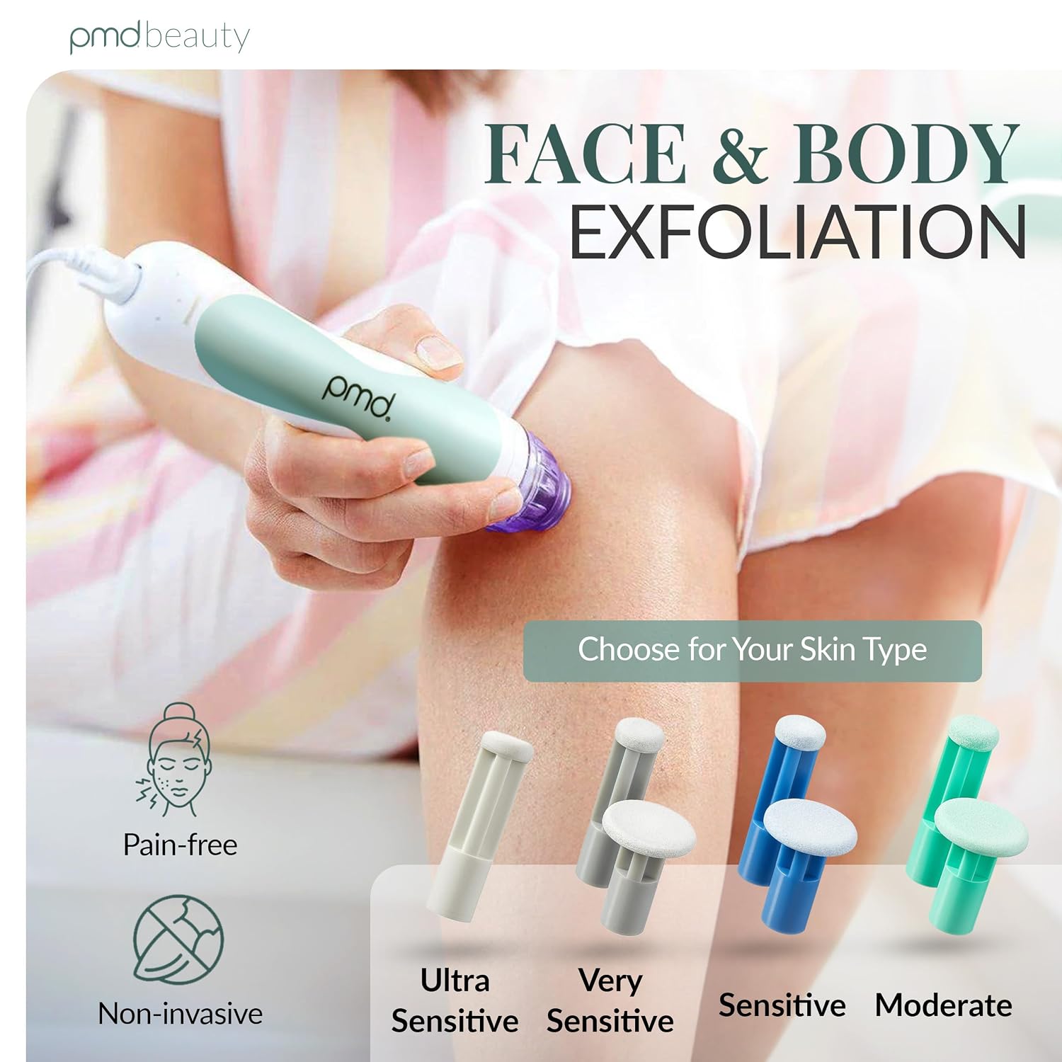 PMD Beauty Personal Microderm Classic - At-Home Use, Facial Exfoliator Tool, Microdermabrasion Machine Kit for Face and Body Skincare