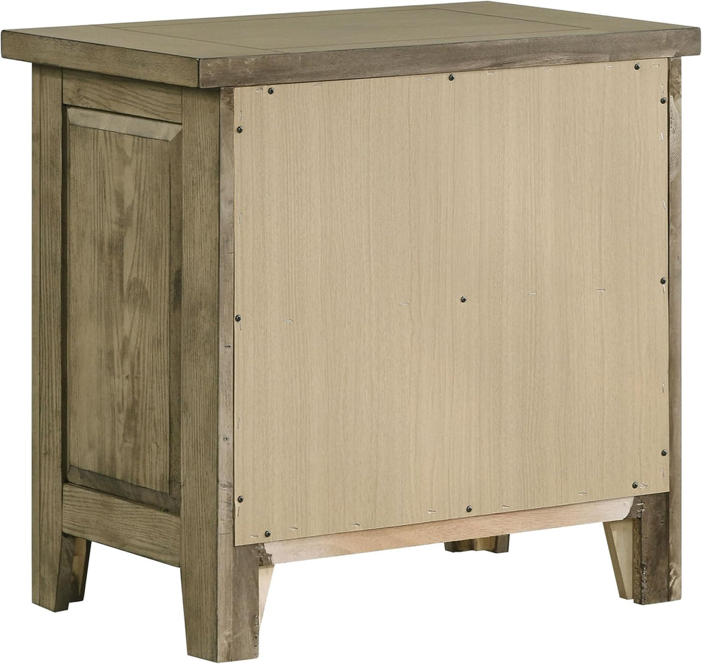 Coaster Home Furnishings - Hazlewood - Wood - 4-Piece Bedroom Set with Rustic Style, Slatted Headboard and Metallic Accent - Bedroom - Eastern King Size - Vineyard Oak - 207531KE-S4