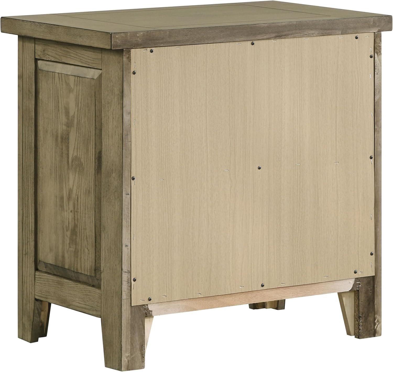 Coaster Home Furnishings - Hazlewood - Wood - 4-Piece Bedroom Set with Rustic Style, Slatted Headboard and Metallic Accent - Bedroom - Eastern King Size - Vineyard Oak - 207531KE-S4