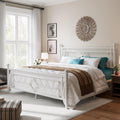 HOOMIC 14 Inch Queen Size Metal Platform Bed Frame, Vintage Victorian Style, Wrought Iron Headboard and Footboard/Mattress Foundation for Storage/No Box Spring Required/Easy Assembly/White