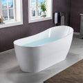 WOODBRIDGE 67' Acrylic Freestanding Bathtub Contemporary Soaking White Tub with Oil Rubbed Bronze Overflow and Drain,BTA1508-ORB