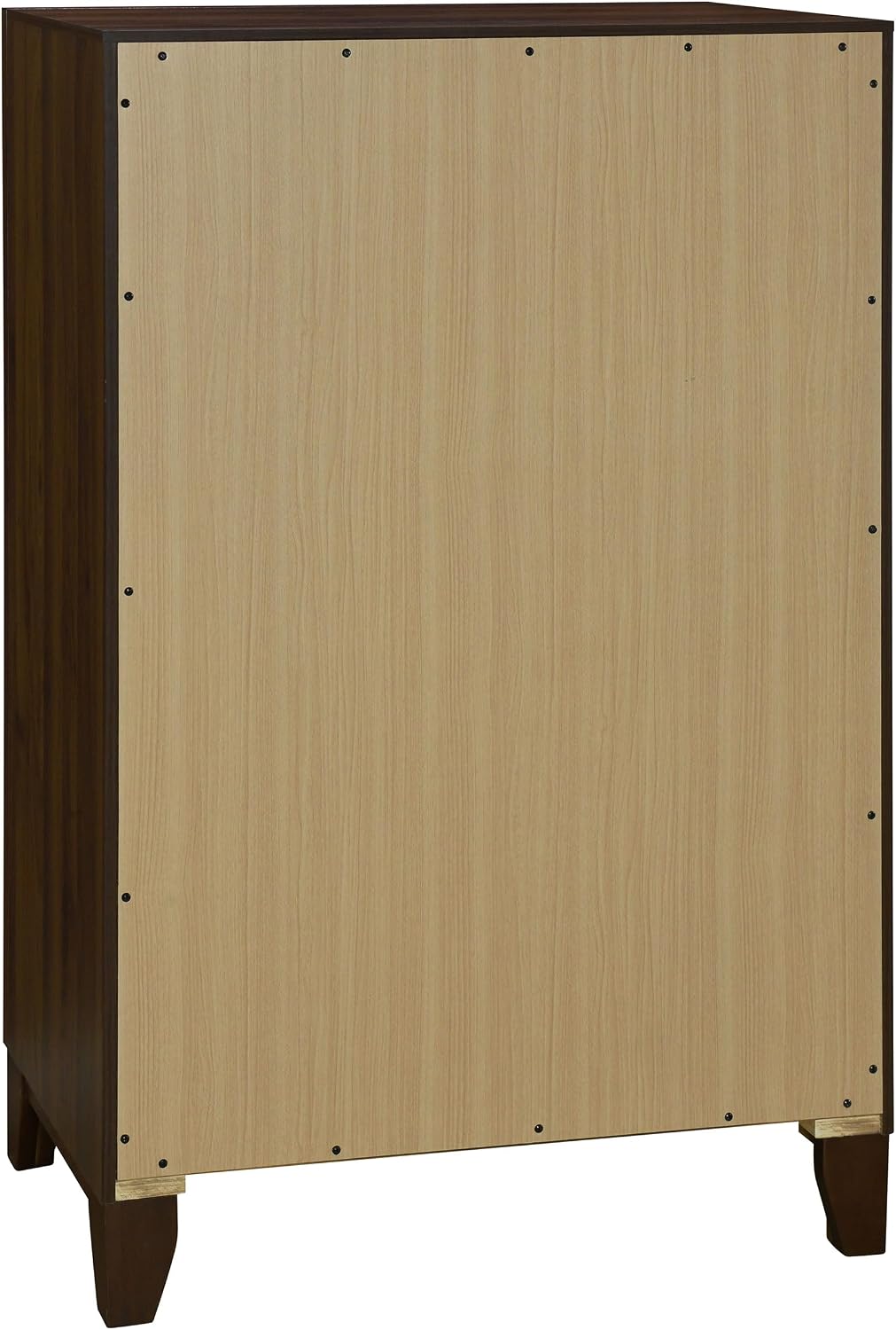 Coaster Home Furnishings Welsley Transitional 5-Piece Bedroom Set Fabric Upholstered Eastern King Size Panel Bed Frame 50-inch Headboard Walnut 223441KE-S5