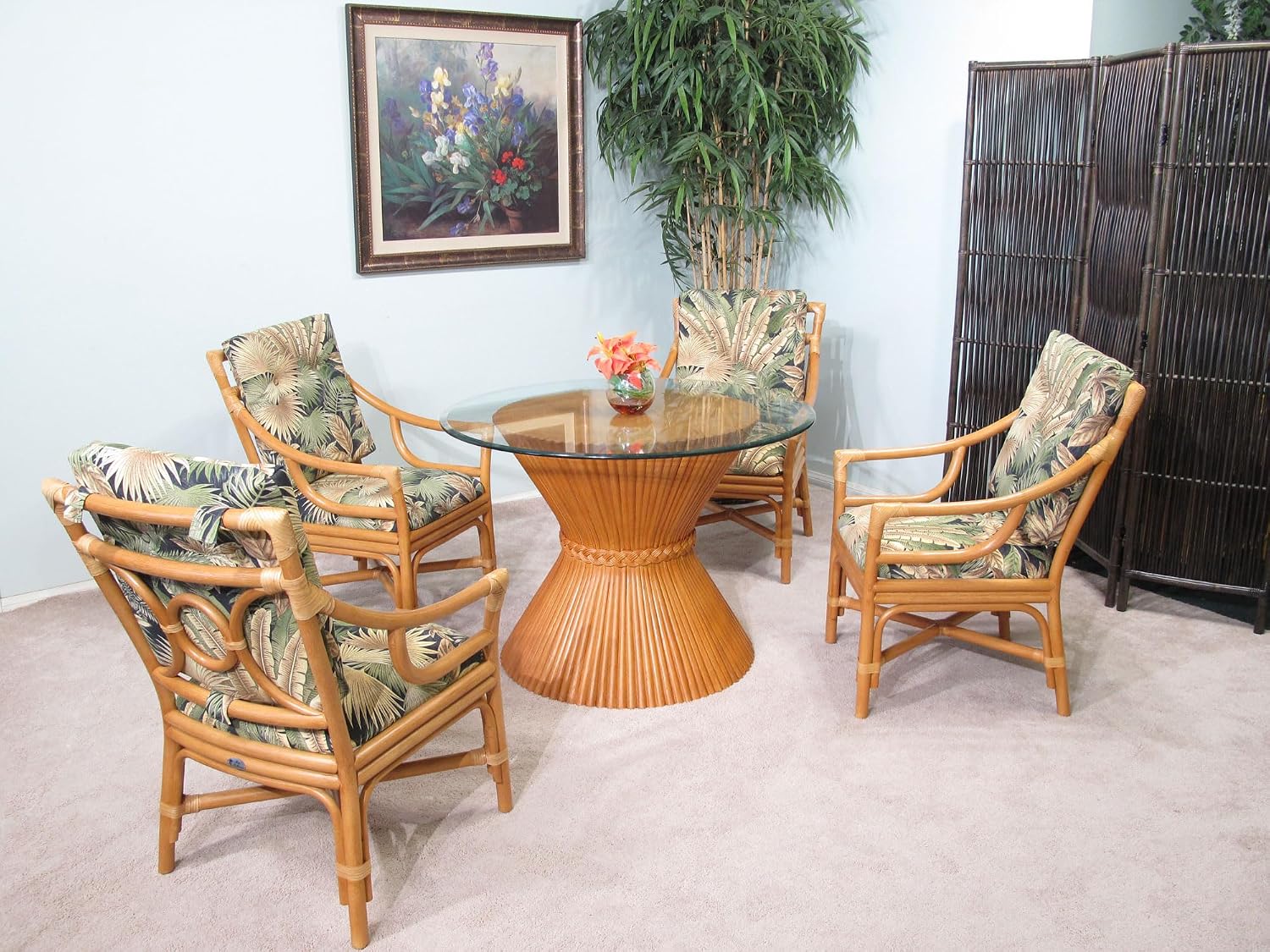 Rattan Furniture 5 Piece Dining Set (#2609H-BC)