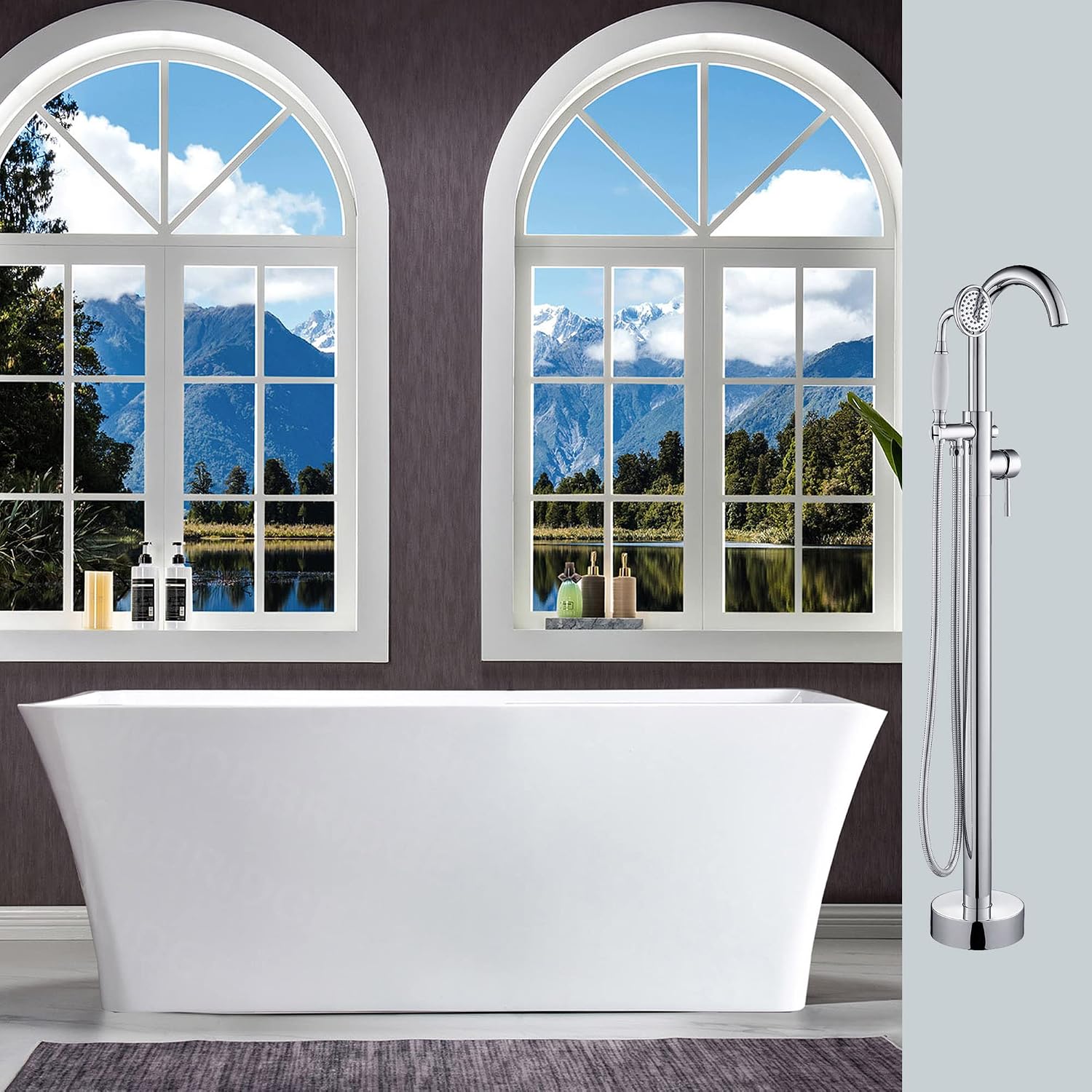 WOODBRIDGE 67' BTS1609-C-Drain &O Bathtub & F0002CHVT-Faucet, Chrome