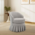 GarveeHome Vanity Stool, Upholstered Tall Back Arm Chair w/Side Pockets, Wood Legs Comfortable Dressing Piano Bench Chair for Vanity for Makeup Room, Bathroom