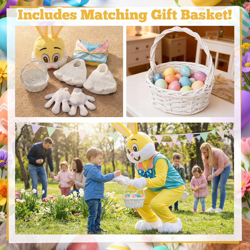 Syhood Easter Bunny Costume Adult Bunny Suit Outfit Rabbit Mascot Costumes for Men Women Easter Celebrations Events Cosplay