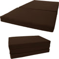 D&D Futon Furniture Portable Trifold Mattress, Foldable Foam Mattresses Small Space Saving Guest, Floor Fold Out Bed Ottoman, 4 inch Folding Cushion Pad Camping RV (Queen Size 4x60x80, Brown)