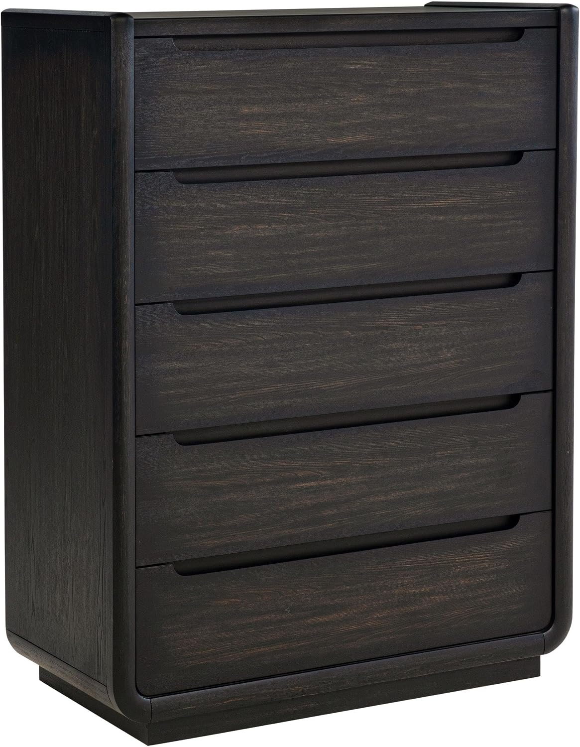 Coaster Home Furnishings - Leandro - Wood - 5-Piece Bedroom Set with Wingback Design, Tufted Detail and Recessed Pulls - Bedroom - Queen Size - Burnished Black - 222491Q-S5