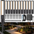 All-in-One Low Voltage Landscape Lighting Kit, 12-Pack Pathway Lights with Transformer Dusk to Dawn Outdoor Lighting 5CCT, IP66 Waterproof Landscape Lights with Connectors for Patio