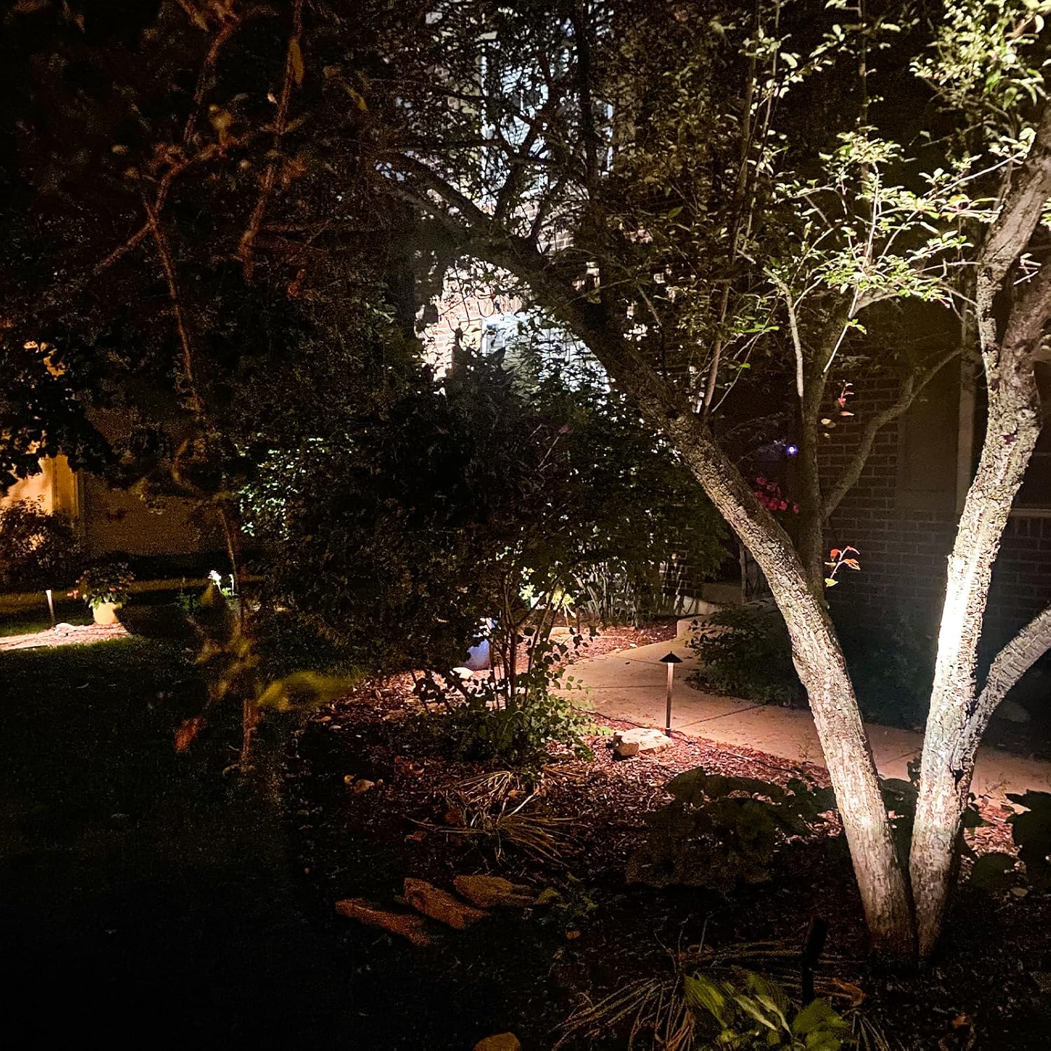 GOODSMANN 12V AC Landscape Lighting Kit with 6PCS 10W Bronze Halogen Pathway Lights & 4PCS Metal Material 20W Flooding Lights & 75Feet 16AWG Wire & 150W Outdoor Low Voltage Landscape Transformer