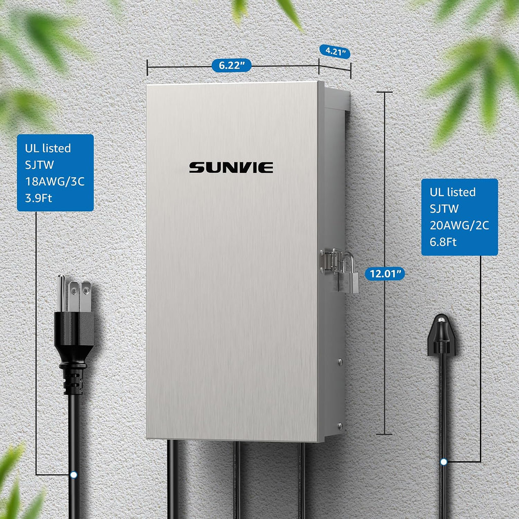 SUNVIE 300W Low Voltage Landscape Transformer 3 Zones Landscape Lighting Transformer with Timer & Photocell Sensor Waterproof Low Voltage Transformer 120V to 12V/14V AC for Outdoor Garden Path Lights