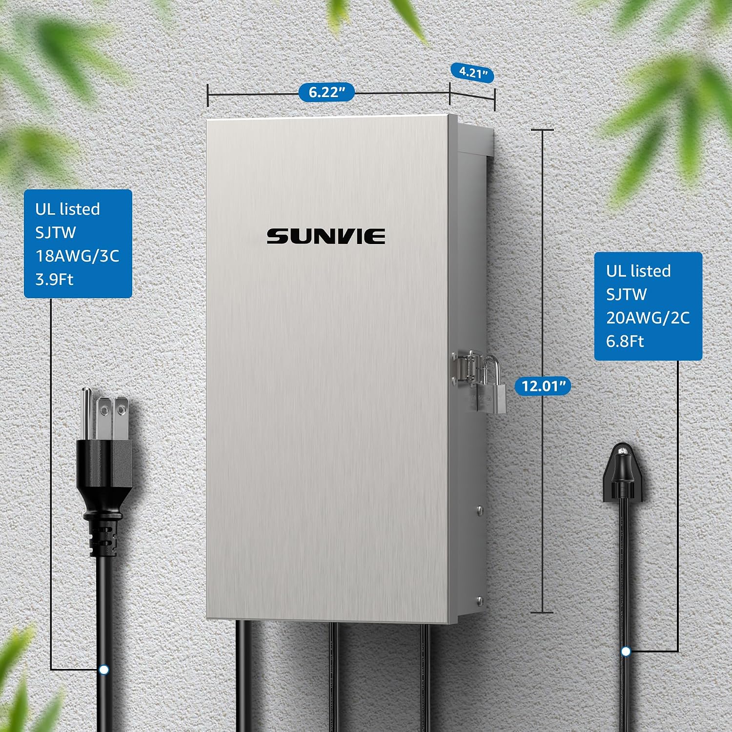 SUNVIE 300W Low Voltage Landscape Transformer 3 Zones Landscape Lighting Transformer with Timer & Photocell Sensor Waterproof Low Voltage Transformer 120V to 12V/14V AC for Outdoor Garden Path Lights