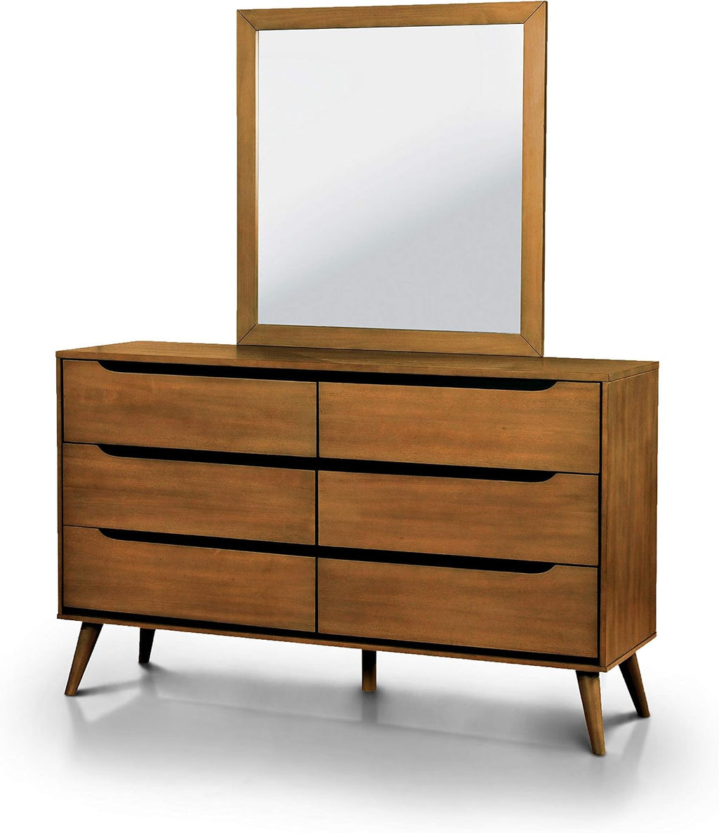 24/7 Shop at Home Chopard Contemporary Wood Bedroom Set, 4-Piece Queen Bedroom Set, Oak