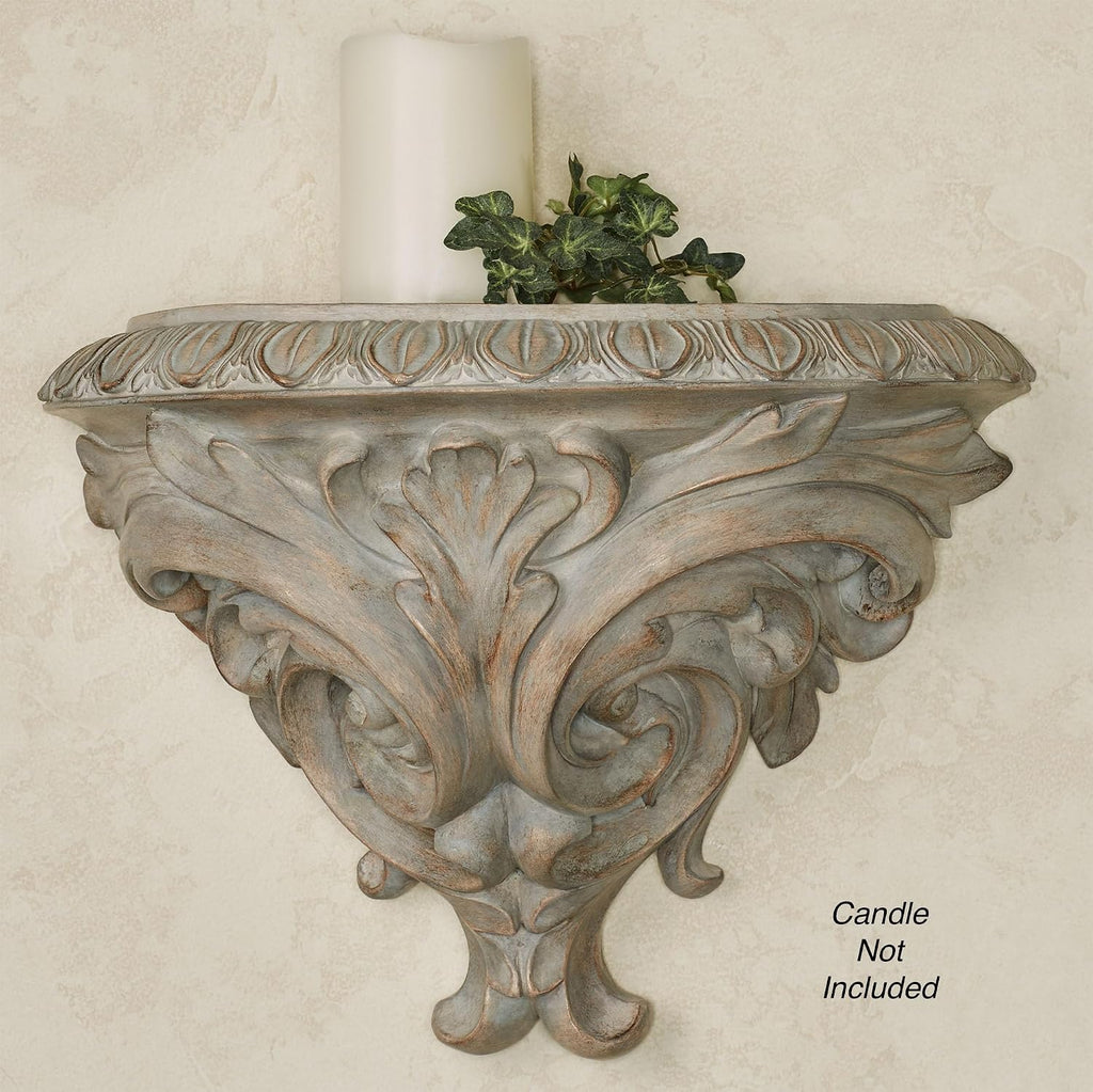 Touch of Class Clareville Gray Acanthus Leaf Wall Shelf