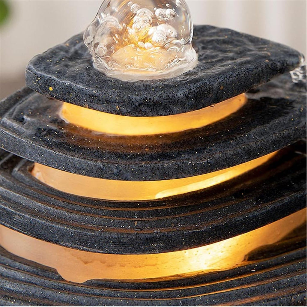 Tabletop Fountain Indoor Tabletop Water Fountain Rotating Ball Waterfall for Home Office Decor(Beige)