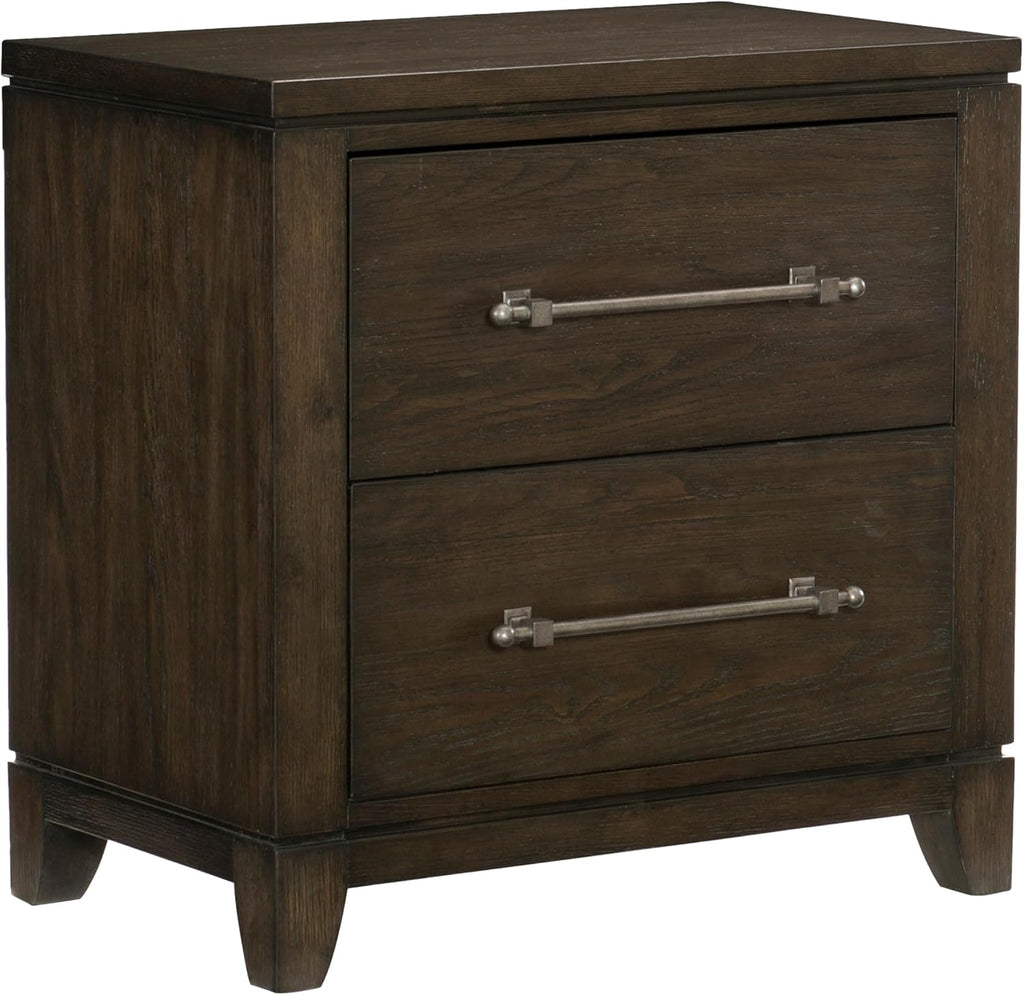 Benzara Gia Four Pc Queen Bedroom Set- Accents on Headboard- Wood- Modern Style