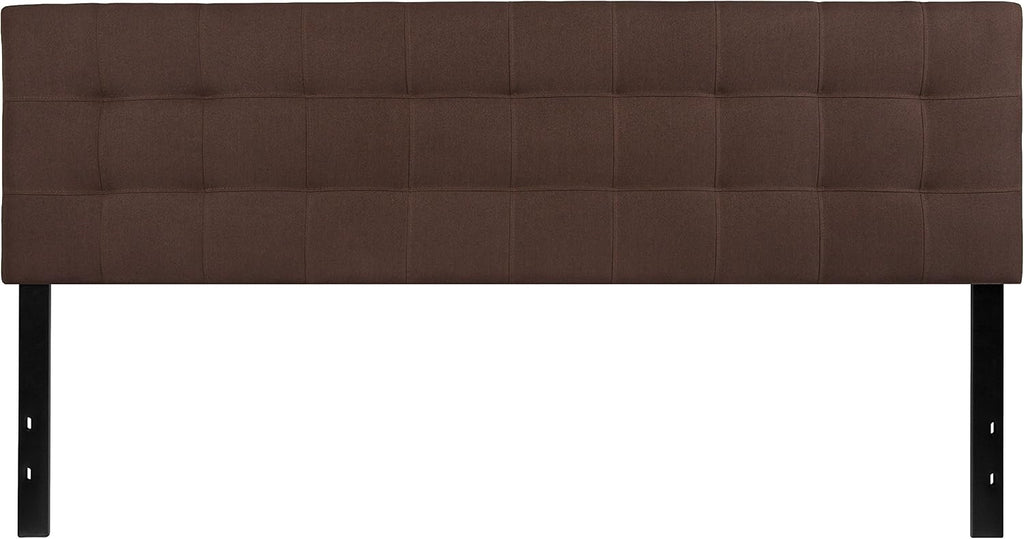 Flash Furniture Bedford Tufted Upholstered King Size Headboard in Dark Brown Fabric
