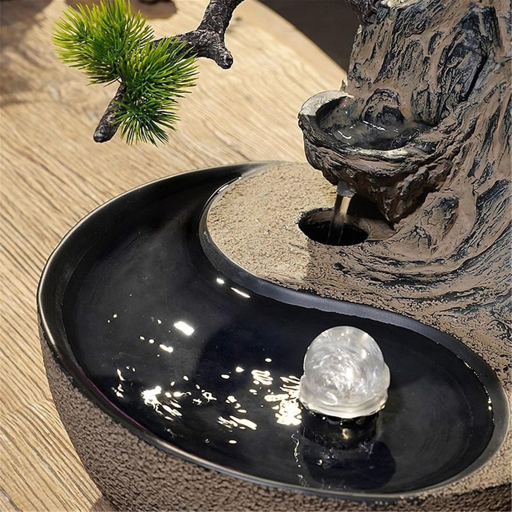 Tabletop Fountain Indoor Waterfall Fountain Chinese Style Desktop Water Ornaments Tea Room Water Feature
