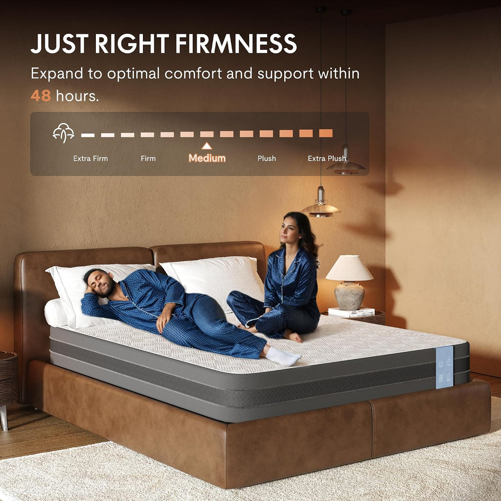 FLEXISPOT BF21Q Adjustable Bed Frame with 10 Inch Queen Size Gel Memory Foam Mattress, Viscose from Bamboo, Medium Firm, Certi-PUR & Oeko-TEX Certified, Bonus 4-Piece Queen Sheet Set Included.