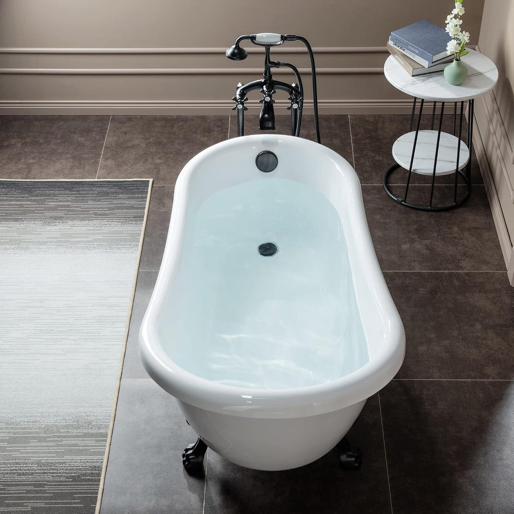 WOODBRIDGE BTA1521-ORB-Feet Drain + ORB Faucet Bathtub, Oil-Rubbed Bronze