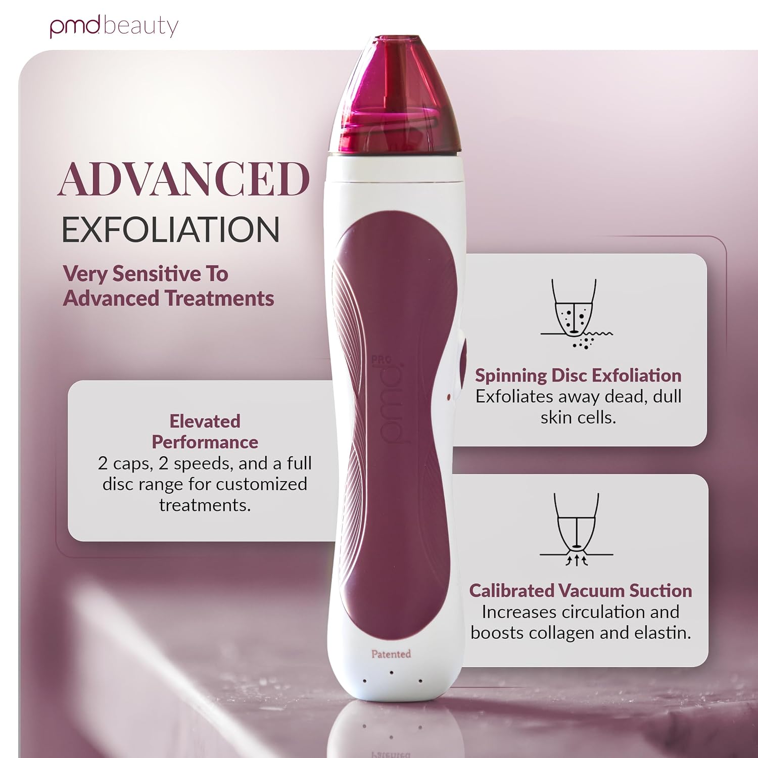 PMD Beauty Personal Microderm Pro - At-Home Use, Facial Exfoliator Tool, Microdermabrasion Machine Kit for Face and Body Skincare