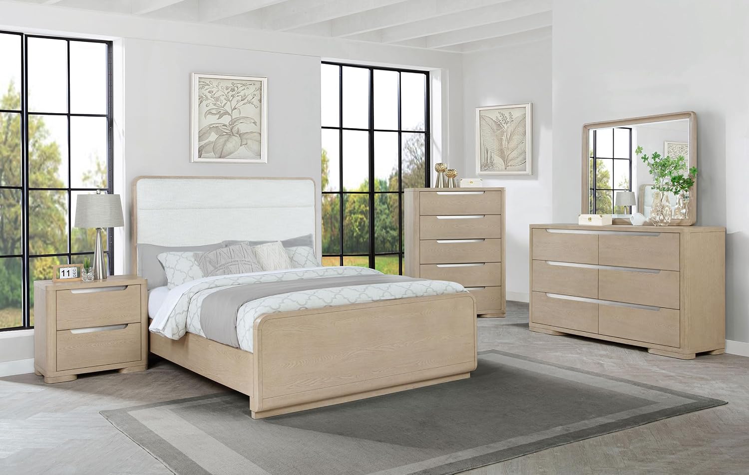 Coaster Home Furnishings Ladera 5-Piece Eastern King Bedroom Set Light Elm 225081KE-S5