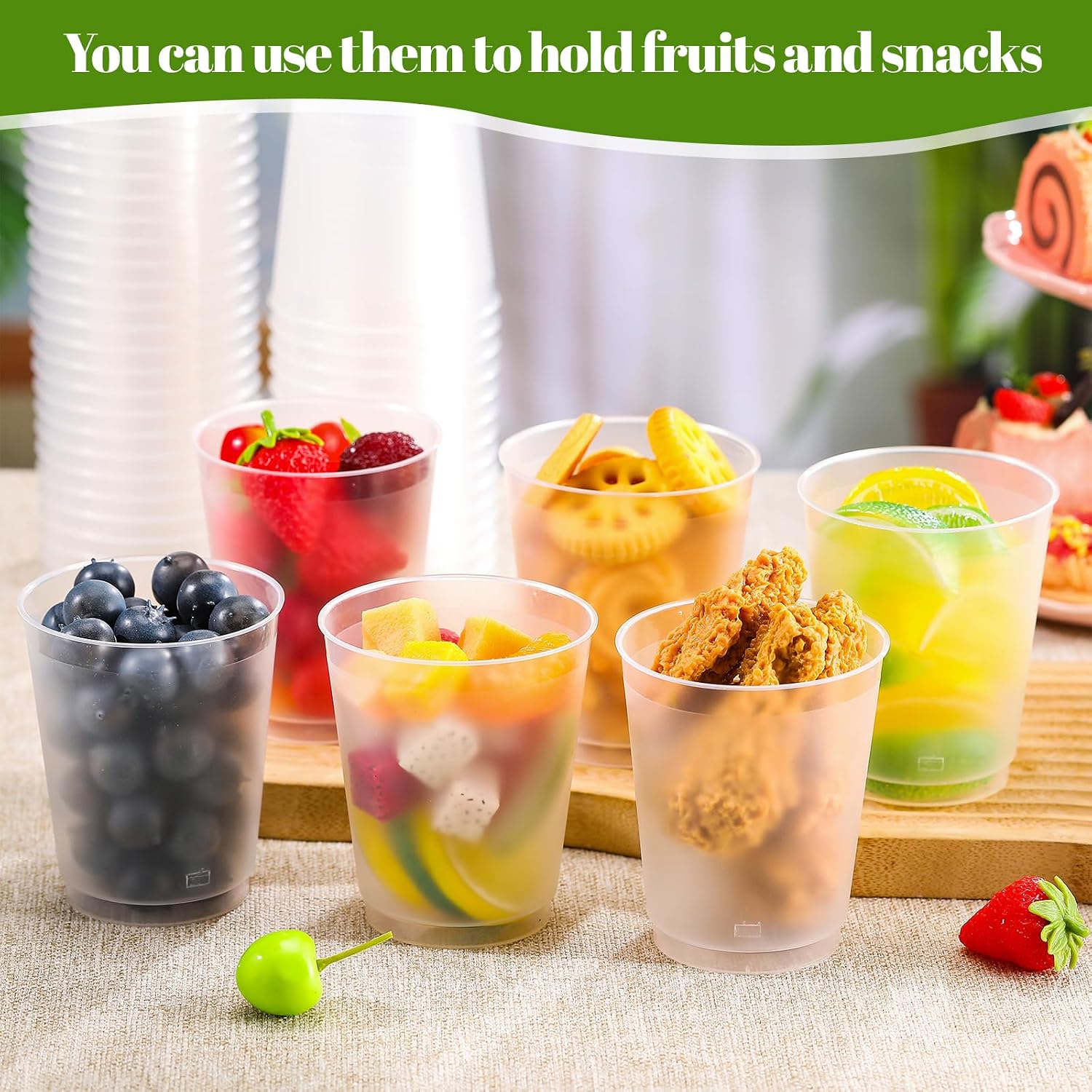 Jingmore 500 Pcs Frosted Plastic Cups Bulk - 14 oz Disposable Clear Drinking Frosted Cups for Stadium Events Home, Party, Birthday Supplies