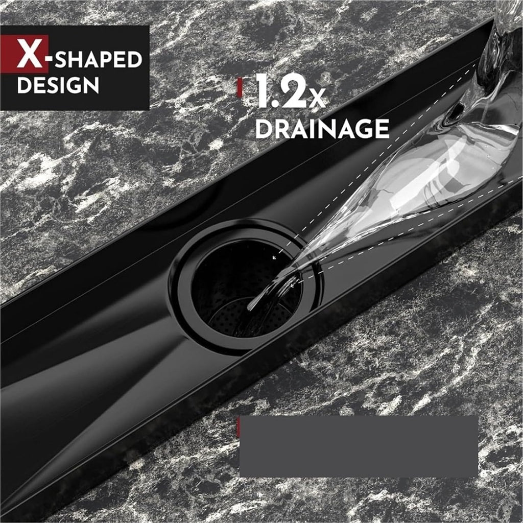 24 Inch Shower Linear Drain Rectangular Floor Drain Insert Grate Removable Shower Drain(Matte Black 24Inch) (Oil Rubbed Bronze 24inch)