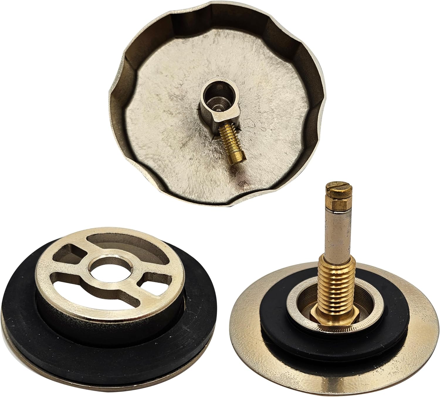 Westbrass A50P45-19 45' SCH. 40 PVC Cable Driven Bath Drain Trim Kit with Rotary Overflow Cover Knob and Pop-Up Stopper, Champagne Bronze