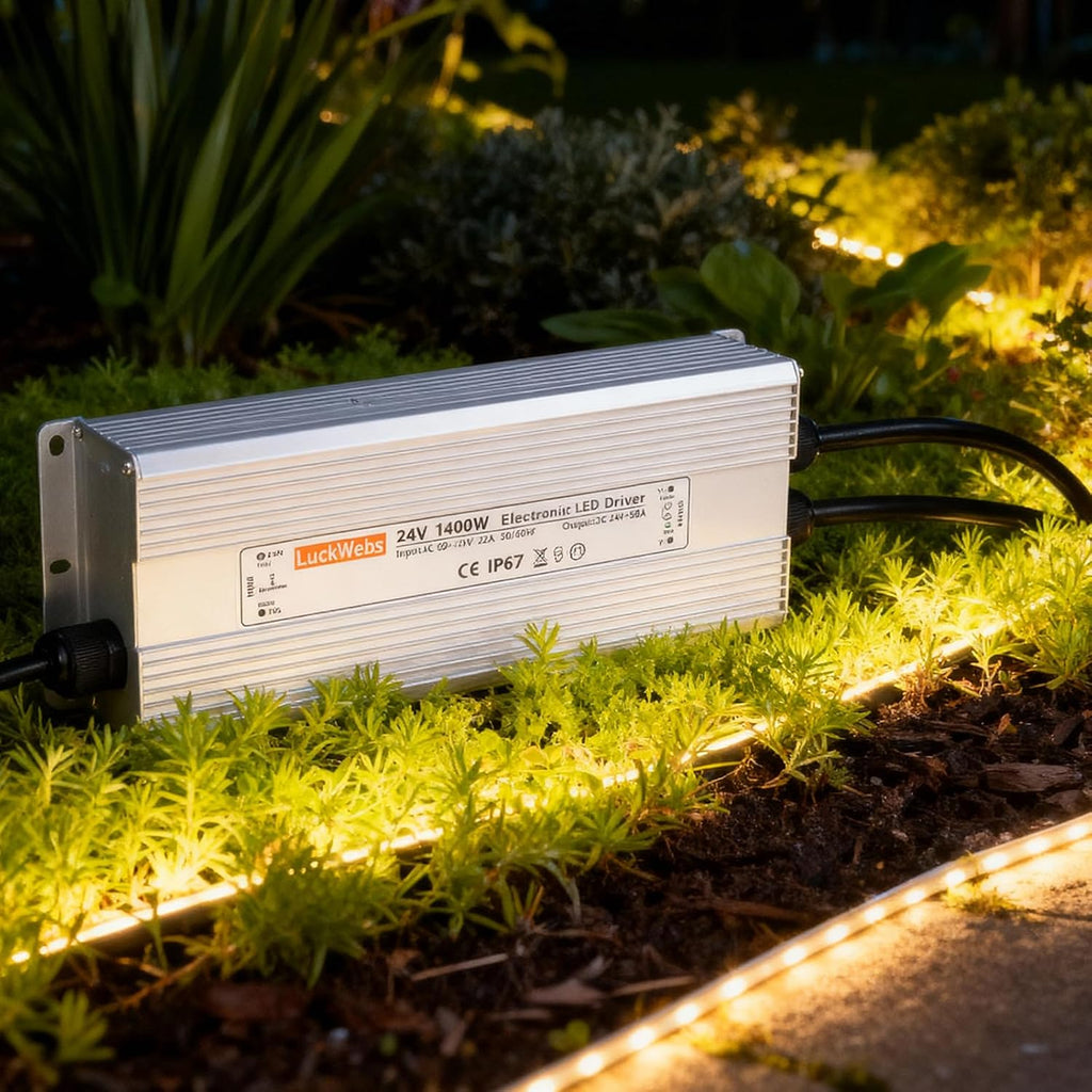 LED Driver 24V 1400W Waterproof Power Supply AC 90-130V to DC 24V58A Low-Voltage Transformer IP67 Switching Power Supply Suitable for high-Power LED Lighting and Any 24V DC Equipment