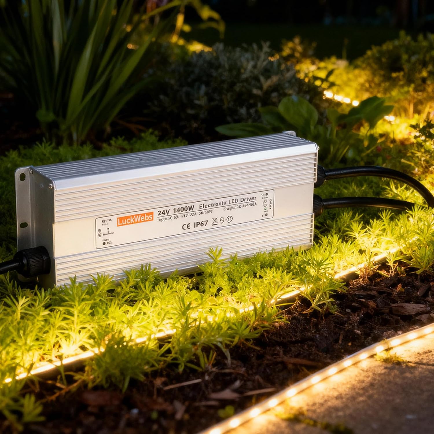 LED Driver 24V 1400W Waterproof Power Supply AC 90-130V to DC 24V58A Low-Voltage Transformer IP67 Switching Power Supply Suitable for high-Power LED Lighting and Any 24V DC Equipment
