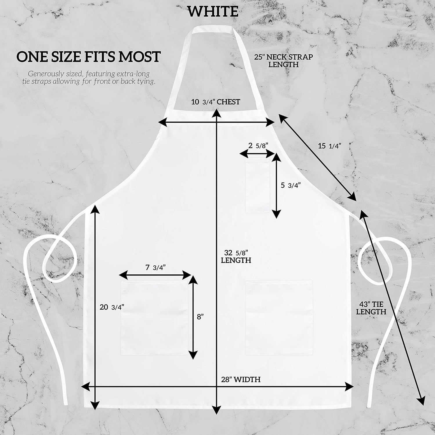 GREEN LIFESTYLE 120 Pack Chef Apron with Pockets – Grilling Aprons for Men, Waterproof Cooking Apron for BBQ, Work or Restaurant Use, Kitchen Aprons for Women with Pockets – White