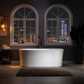 WOODBRIDGE 67' Air Bubble Acrylic Freestanding Bathtub Contemporary Soaking Tub, White Acrylic wirh Oil Rubbed Bronze Drain and Overflow,B0101-ORB