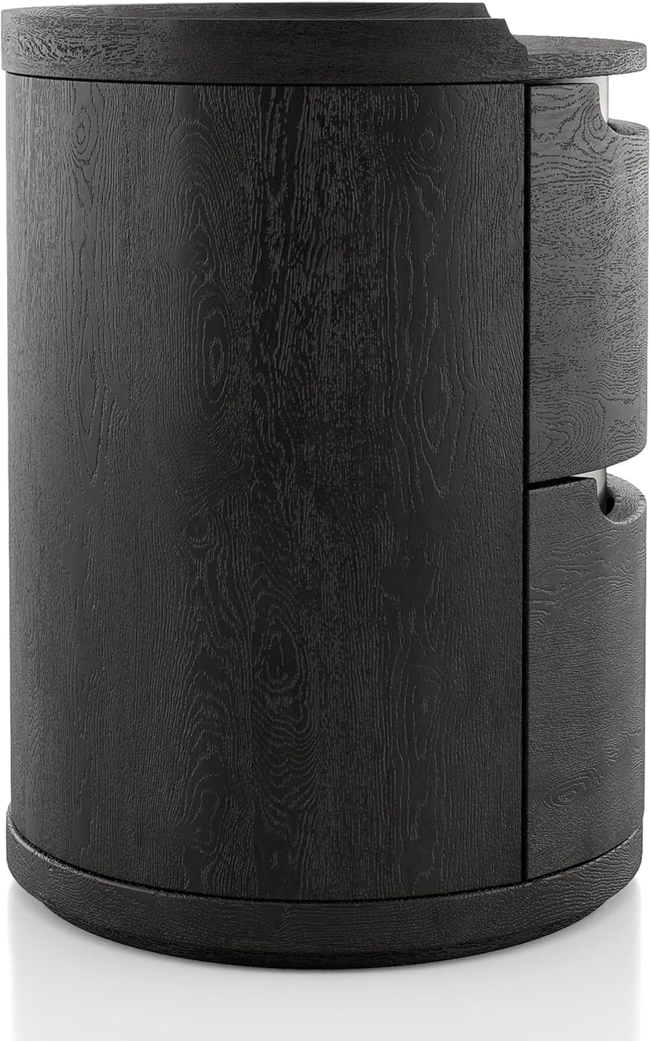 Furniture of America Teada Modern Solid Wood 5-Piece Bedroom Set with Padded Curved Headboard, Oval Nightstand, Felt-Lined Top and UV-Stained Lower Drawers, Box Spring Needed, King, Black