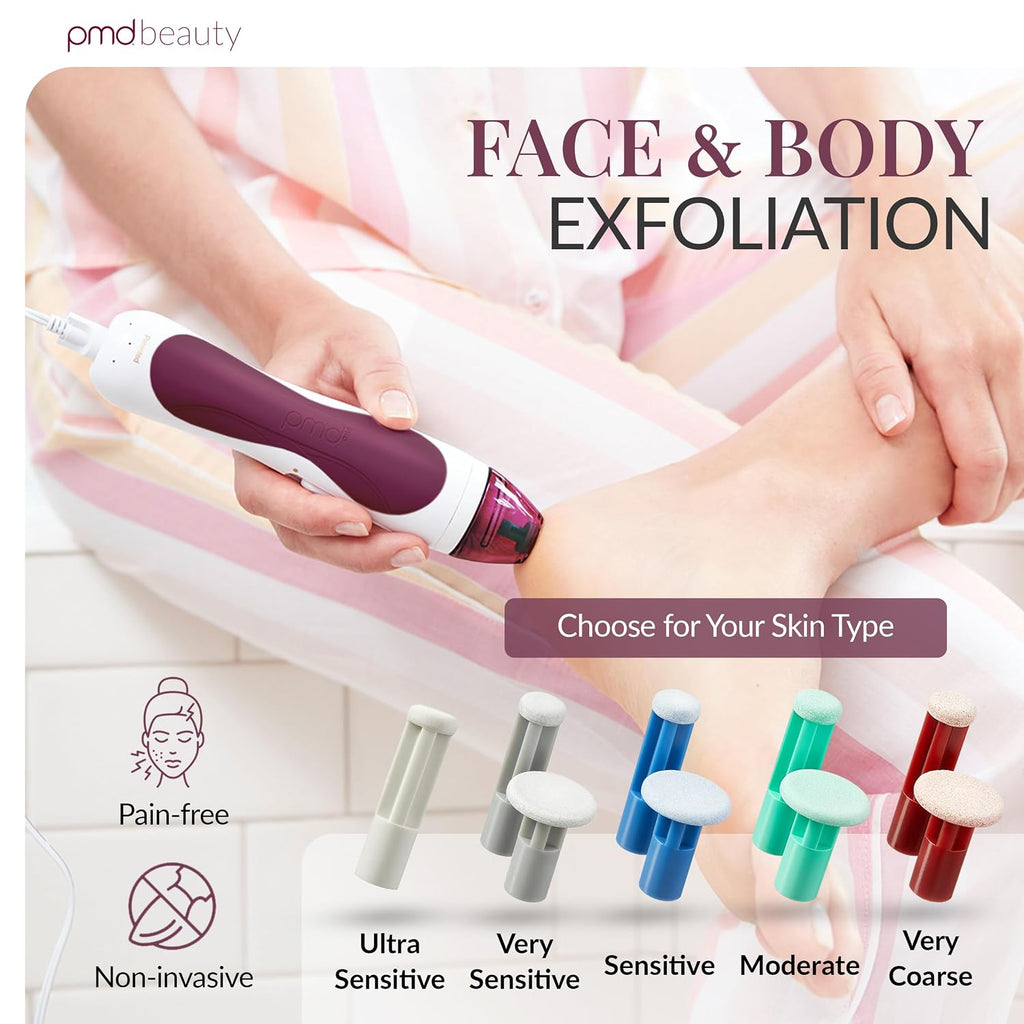 PMD Beauty Personal Microderm Pro - At-Home Use, Facial Exfoliator Tool, Microdermabrasion Machine Kit for Face and Body Skincare