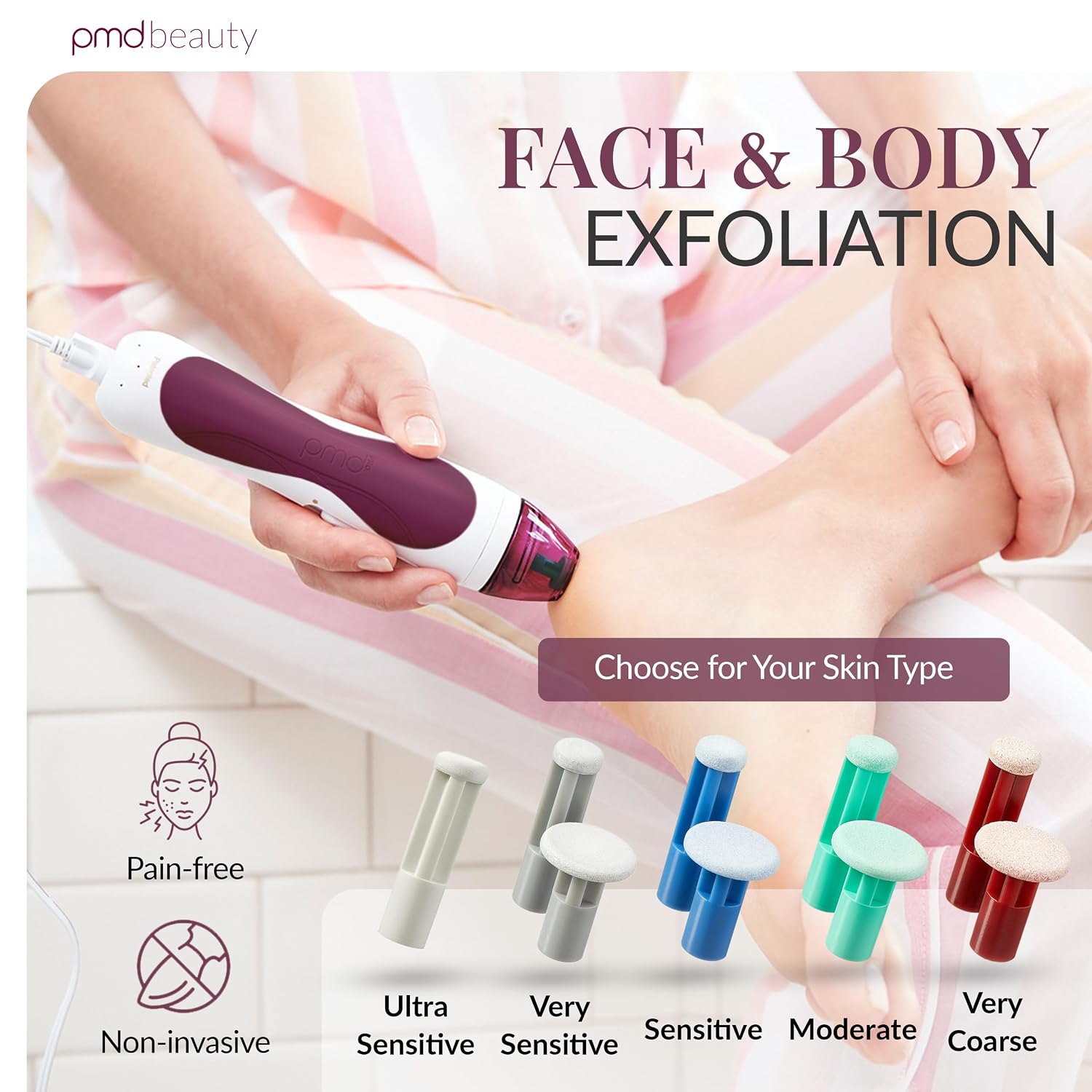PMD Beauty Personal Microderm Pro - At-Home Use, Facial Exfoliator Tool, Microdermabrasion Machine Kit for Face and Body Skincare