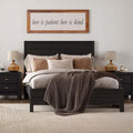 Grain Wood Furniture Montauk Solid Wood Bed, Full Size, Farmhouse Black