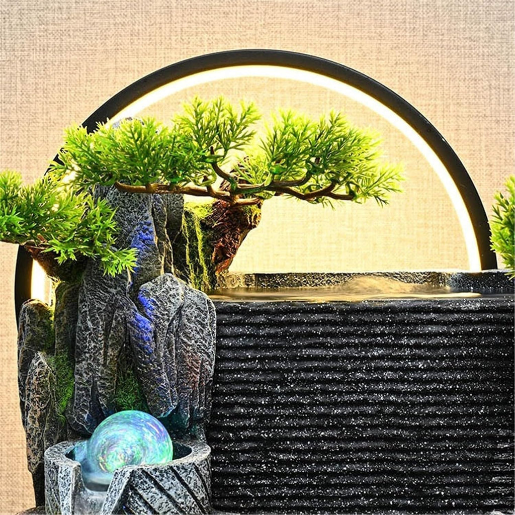 Tabletop Fountain Rockery Water Curtain Wall Ornaments Circulating Landscaping Living Room Office