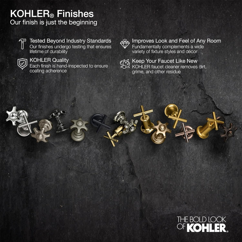 KOHLER K-25322-2MB Bathroom Sink Clicker Drain with Tailpiece & Overflow, Premium Durable Metal, Corrosion Resistant, Vibrant Brushed Moderne Brass