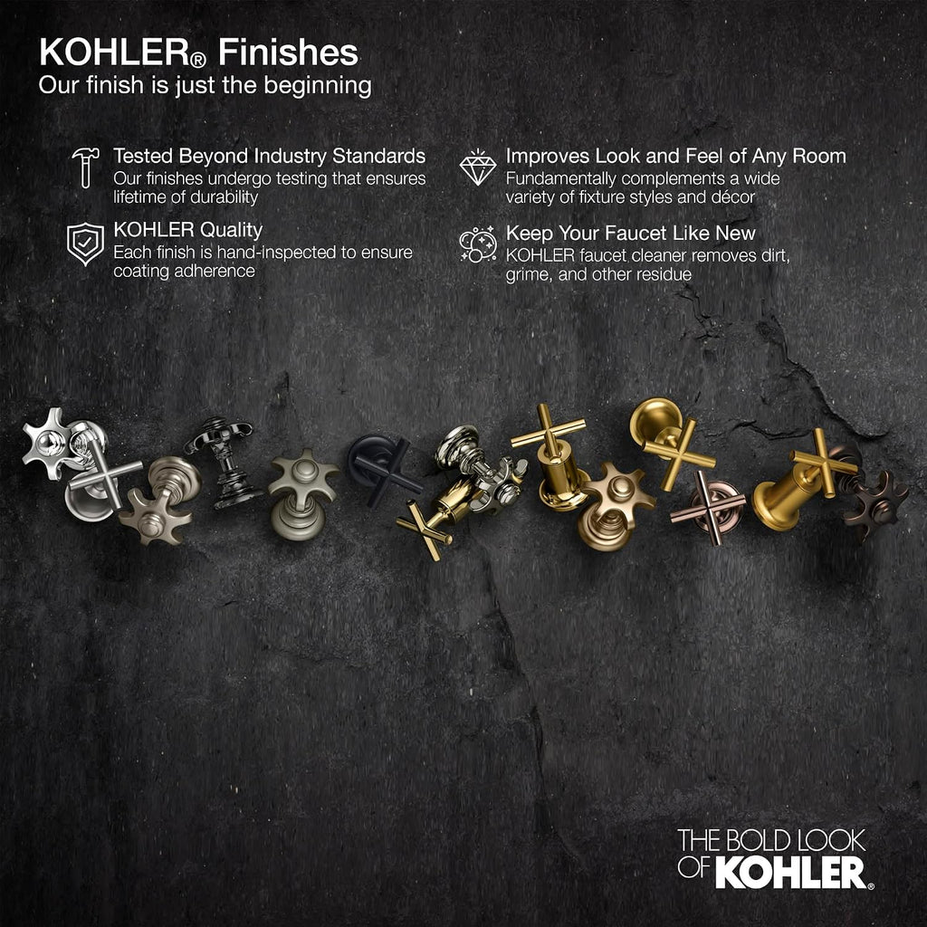 KOHLER K-33151-CP Bathroom Sink Clicker Drain w/o Overflow, Premium Metal, Corrosion Resistant, Polished Chrome