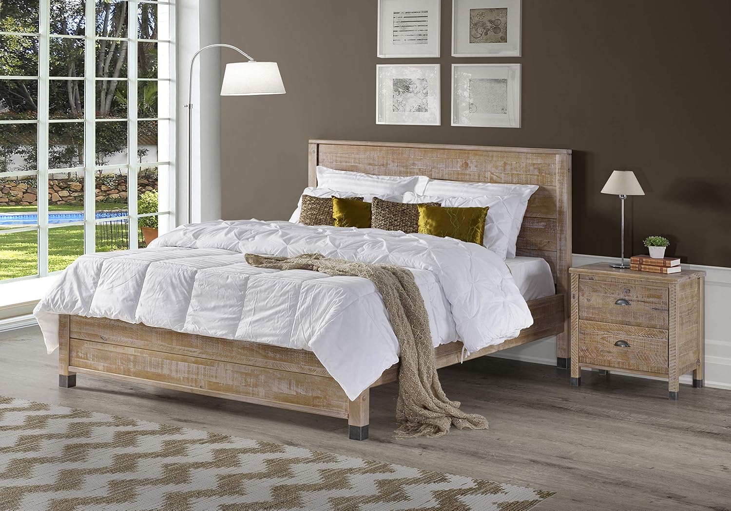 Camaflexi Baja Platform Bed, Full Size, Brown