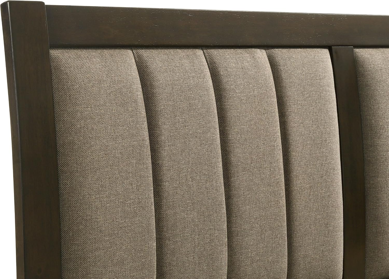 Coaster Home Furnishings Wilkes Transitional 4-Piece Bedroom Set Fabric Upholstered Queen Size Panel Bed Frame 51-inch Headboard Dark Cocoa 224421Q-S4