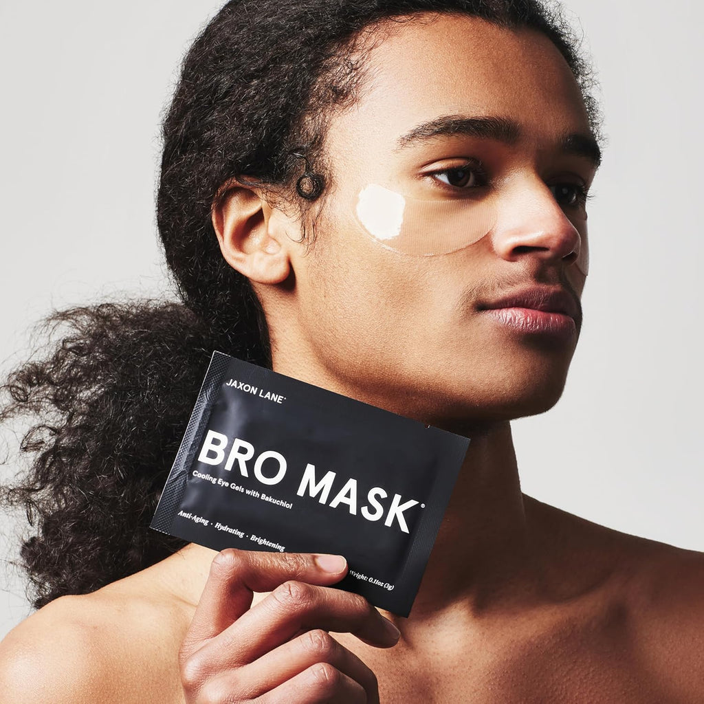 JAXON LANE BRO MASK Under Eye Patches for Men - Cooling Eye Patches for Dark Circles and Puffiness with Caffeine, Niacinamide, Hyaluronic Acid (4 x 6 Pairs)