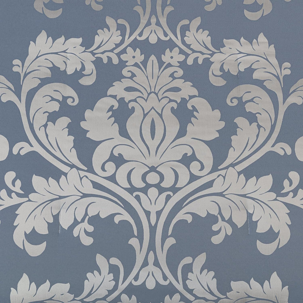 Chezmoi Collection Royale 7-Piece Jacquard Floral Comforter Set, Oversized Queen, Grayish Blue/Gray