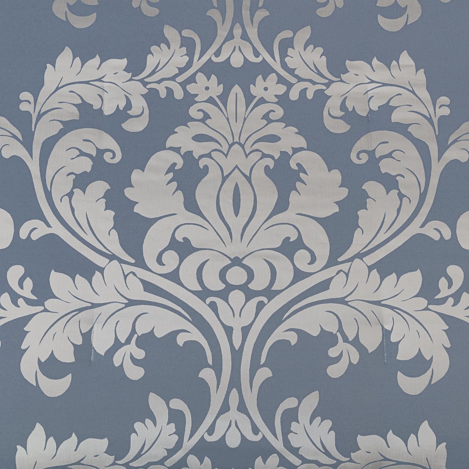 Chezmoi Collection Royale 7-Piece Jacquard Floral Comforter Set, Oversized Queen, Grayish Blue/Gray