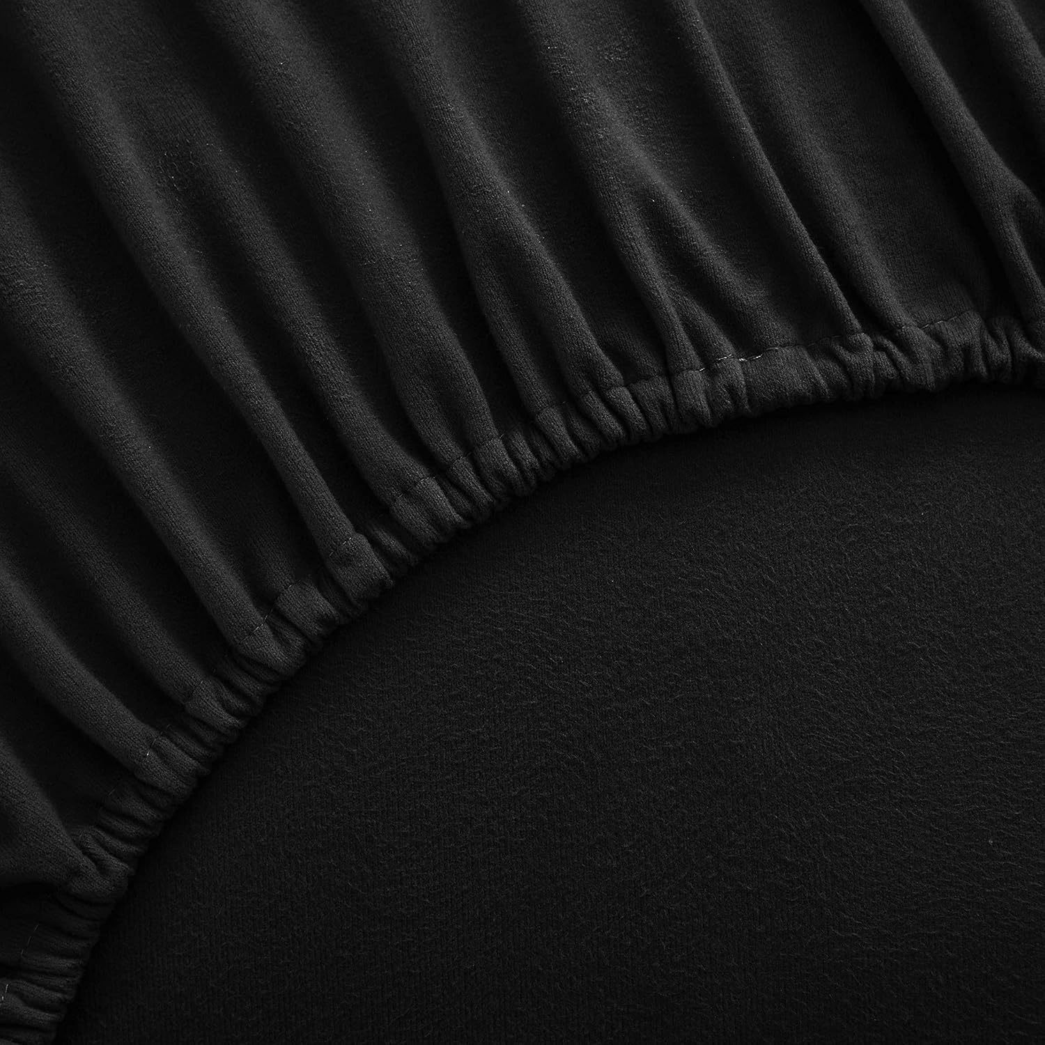 Flannel Sheets Warm and Cozy Deep Pocket Breathable All Season Bedding Set with Fitted, Flat and Pillowcases, Queen, Black, (Pack of 6)
