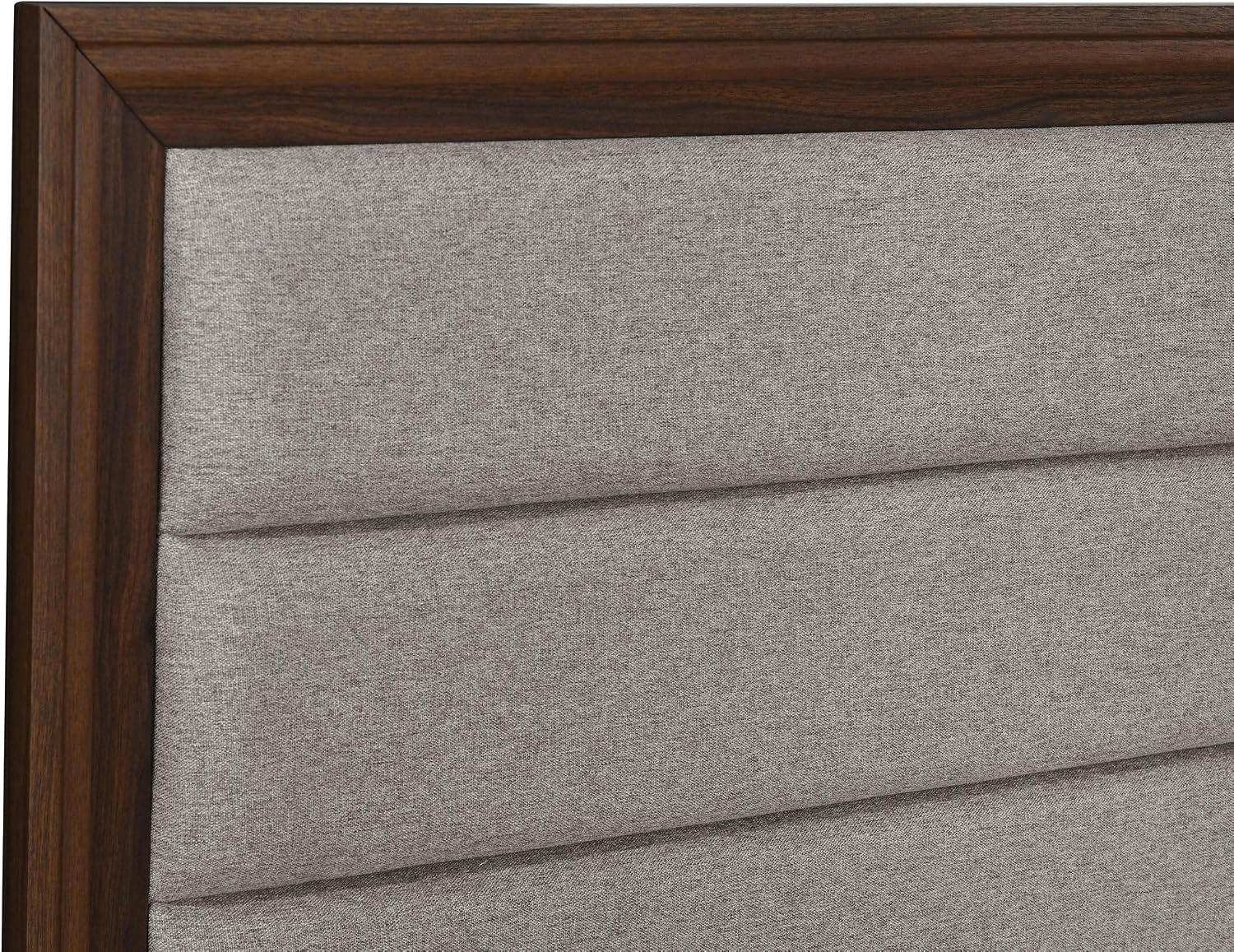 Coaster Home Furnishings Welsley Transitional 4-Piece Bedroom Set Fabric Upholstered Queen Size Panel Bed Frame 52-inch Headboard Walnut 223441Q-S4